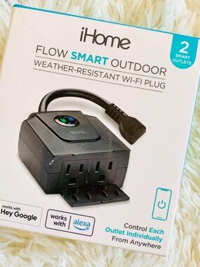 iHome Flow Smart Outdoor Weather Resistant Wi-Fi Plug 2 Smart Outlet